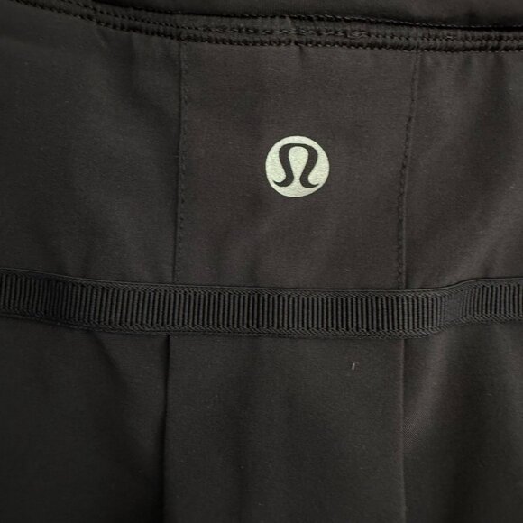 Lululemon Ruffled Pleated Pace Setter Skirt Skort 6 Black Tennis Athletic - Picture 6 of 9